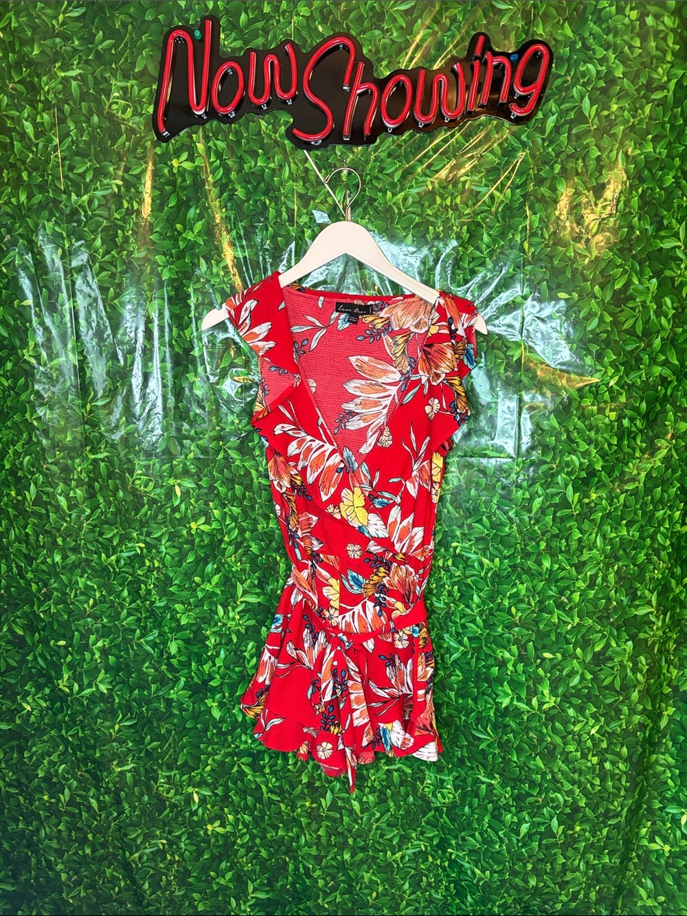 Women’s' Red Floral One-Piece Romper - Lightweight Summer Playwear